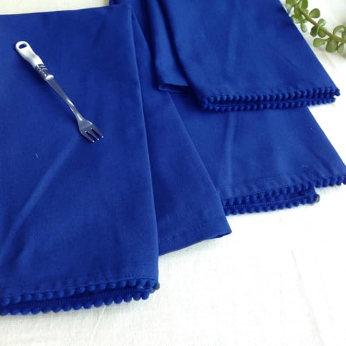 TARAN LIVING Kitchen Towels 100% Cotton Solid Kitchen Dish Cloths Hand Towel Reusuable Dish Towel for Cleaning & Drying Tea Towels Set with Hanging Loop - 18"x28" -Blue, Pack of 6 - color: Blue, size: Pack of 6