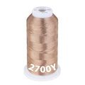 Simthread 2700 Yards Metallic Embroidery Machine Thread - Light Copper MS-018, 40wt High-Sheen King Spool, Smooth Running & Break Resistant for Commercial & Home Embroidery Machines - color: Light Copper MS-018