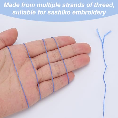 FREEBLOSS 4 Pcs Sashiko Thread Sashiko Skein 100M * 4 Colors Pure Cotton Embroidery Thread Japanese Sewing Threads Quilting and Embroidery Kit Supplies, Dark Blue - color: Navy Blue Theme