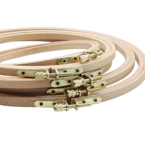 2 Pack 6 Inch Wood Embroidery Hoop, Guofa 15CM Round Beech Wood Cross Stitch Hoops for DIY Decoration - style: 6 inch