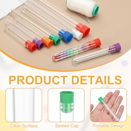PATIKIL 5.7" Length Plastic Sewing Needle Storage Holder, 8 Pcs Portable Embroidery Needle Matte Pin Toothpick Storage Tubes Case for Craft Knitting, Green - color: Green