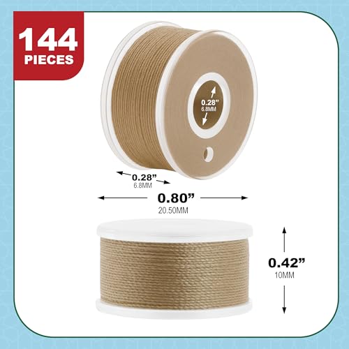 Mandala Crafts Tan 15J SA156 Prefilled Bobbin Thread, 144 PCs - color: Tan, size: Size A 144 X 142 Yards