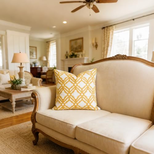 Slow Cow Embroidered Throw Pillow Cover 18 x 18 Inch Yellow - color: Yellow Cross, size: 18" x 18" (Pack of 1)
