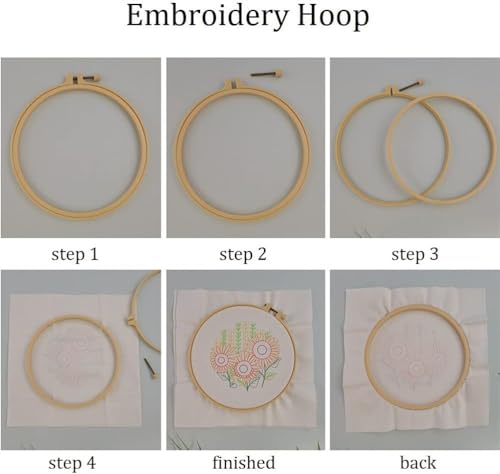Meecaa Starry Night Landscape Embroidery Kit Starter Set, Hand Embroidery Set,Pattern Printed Cross Stitch Set for Beginner Adults, with Embroidery Hoop and Instructions (Starry Sky) - color: Starry Sky