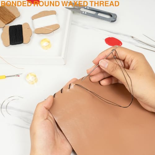 Upholstery Repair Kit, Bonded Round Waxed Thread Set with Sewing Needles