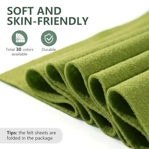 Fern Geen Soft Felt Sheet 36'' X 36'', 1.4mm Large Felt Fabric Sheet - color: Fern Green