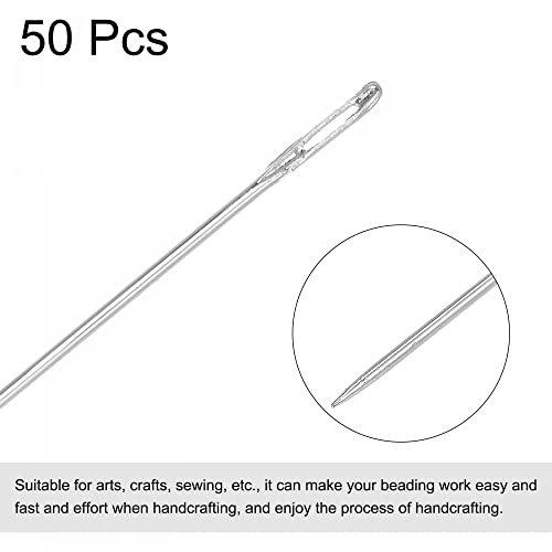 uxcell Beading Needles Fine Thin Long Straight Sewing Embroidery Threads Stainless Steel 1.26 Inch 50Pcs - size: 32mmx0.45mm