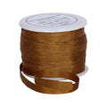 Threadart Brown 4mm 100% Pure Silk Ribbon - Single Spool - color: BROWN, size: 4MM
