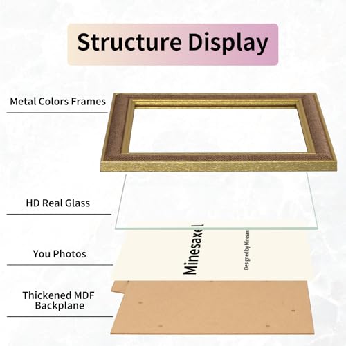 4x6 Picture Frame - Brown Fabric & Vintage Gold Border HD Real Glass with Easel for Tabletop/Wall (Family Photos, Kitchen Decor 1 Pack) - color: Brown-1pcs, size: 4x6