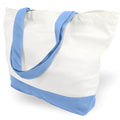 TOPDesign 1-Pack Super Strong Large 12oz Cotton Canvas Tote Bag, Reusable Grocery Shopping Cloth Bag, Fashionable Two-Tone Tote for Crafts, DIY Your Creative Designs - color: Light Blue/White