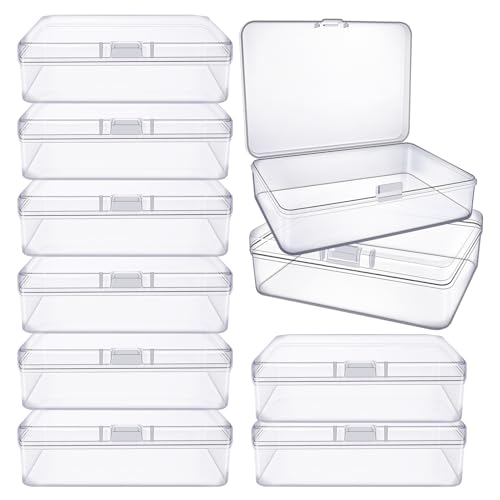 8 Pieces Plastic Storage Containers for Pearls Rhinestones, Rectangle Clear Organizer Case for Craft Supply, Beads, Nail, Art, Small Items (3.34 x 2.4 x 0.98 Inch) - size: 3.34 x 2.4 x 0.98 Inch