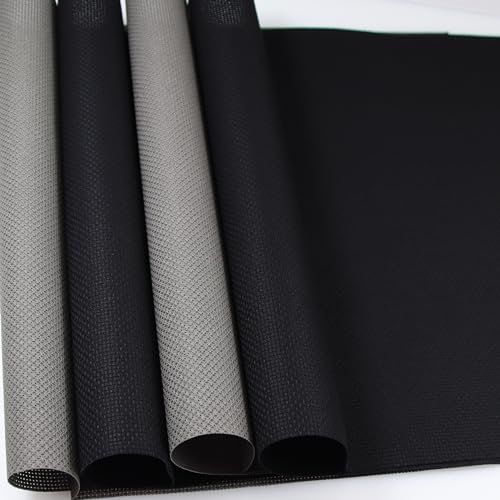 KCS 4 pc of 12" x 18" (30cmx45cm) 14CT Counted Cotton Aida Cloth Cross Stitch Fabric (Dark Grey+Black) - color: Dark Grey+black