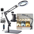 LED Magnifying Desk Lamp with Stand and Clamp for Repair, Crafts, Reading - size: 20Inch Stand and Clamp