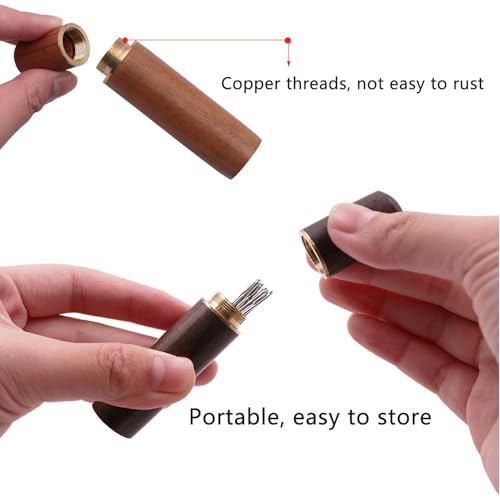 4 Pack Sewing Needles Storage Case with Copper Thread Wooden Box Container Organizer Holder Keeper for Embroidery Needle Darning Tapestry Leatherwork Craft Knitting Toothpick Pill Bead