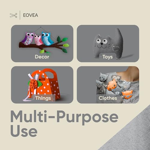 EOVEA - Acrylic Felt Fabric by The Yard - Soft and Durable 72" Wide & 1.6mm Thick Felt Sheets for DIY Crafts, Sewing, Upholstery, Cushion, Padding, Costumes(Platinum Grey, 1 Yard) - color: Platinum Grey, size: 1 Yard
