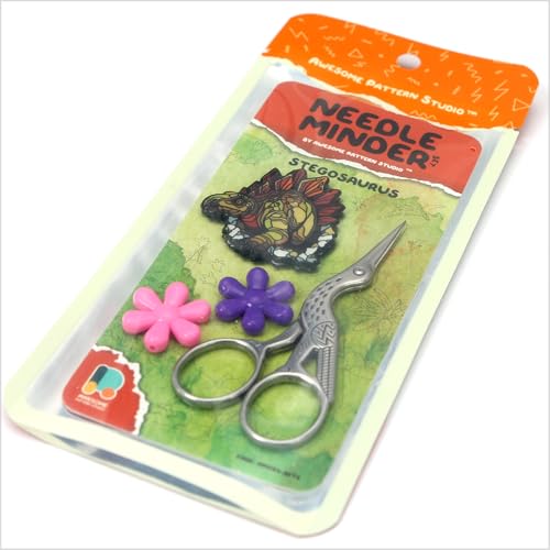 Awesome Pattern Studio Needle Minder Set - Stegosaurus Magnetic Needle Minder. Enamel Pin for Cross Stitch, Embroidery and Craft (Set #2) - color: Set #2