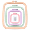 LAMXD 4 Pieces Embroidery Hoop Rectangle Square Embroidery Frame Cross Stitch Hoop Sewing Tool for Art Craft Handy Sewing (Multicolor),with Gold Eye Embroidery Needles - style: 4 sizes square