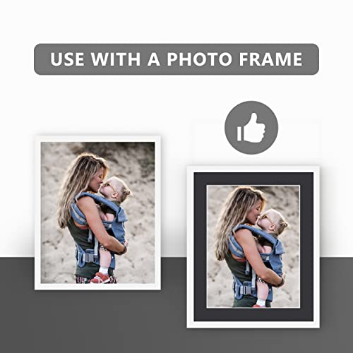 10 Pack Pre-Cut 11 x 14 Black Picture Mats for 8x10 Photos - size: 11x14 10pack black mat for 8x10