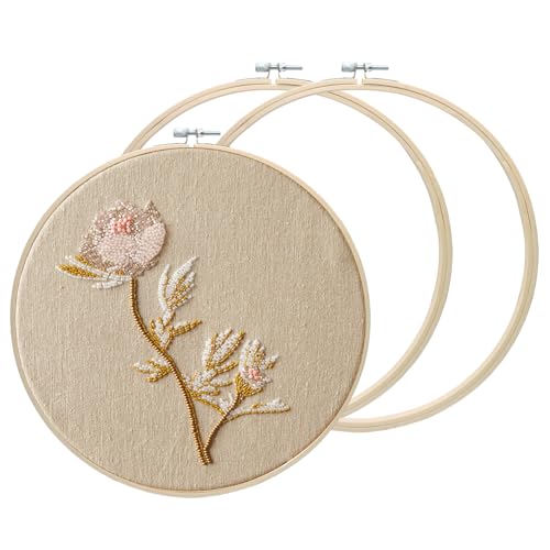 Biaungdo 3 Pcs Bamboo Embroidery Hoops 12 Inch, Wooden Cross Stitch Ring - size: 12 Inch