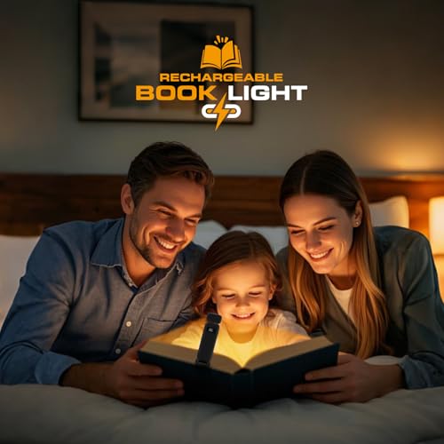 KTEBO Rechargeable Book Light with Clip & Battery Indicator, 9 Luminescence Modes, USB-C Portable 1.6 oz Ultralight Lamp for Night Reading in Bed, Readers - Black - color: Black