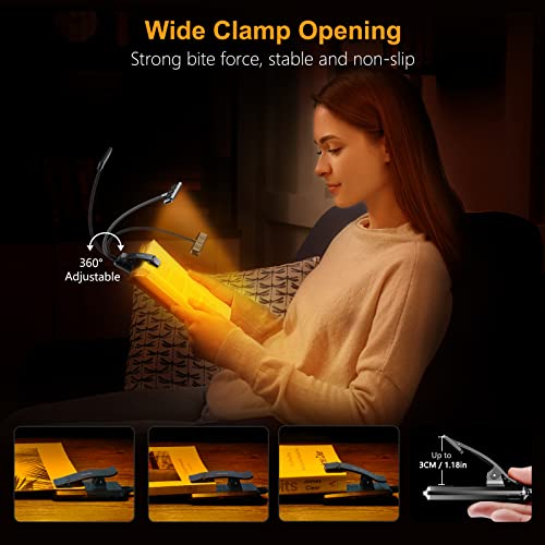 Gritin 19 LED Rechargeable Book Light for Reading in Bed - color: Black