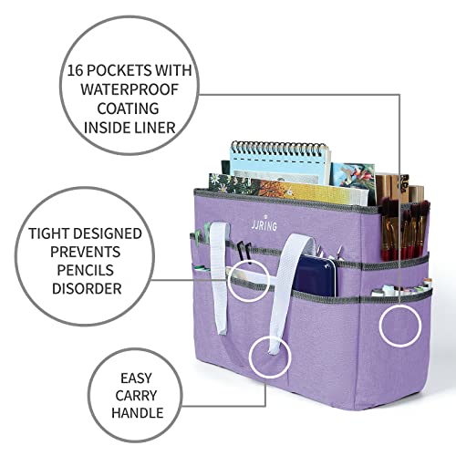 JJRING Craft Organizer Tote Bag Large Art Storage Caddy Lilac - color: Lilac, size: Large
