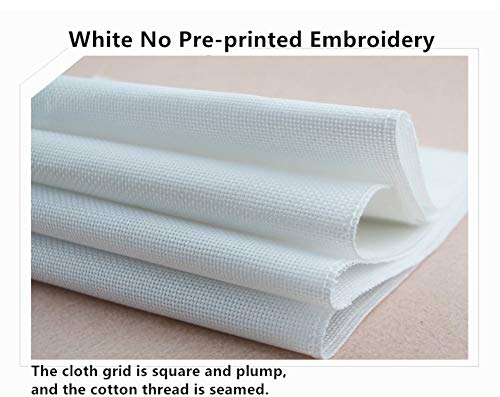 CaptainCrafts Cross Stitch Kits, New Stamped and Counted Fabric Cross Stitching DIY Art DMC Needlecrafts Embroidery Kit for Adults Beginner (White, Basket of Strawberries) - color: Basket of Strawberries, style: White
