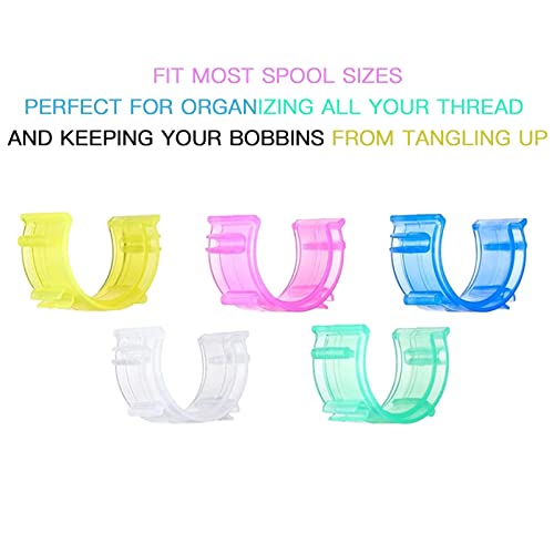 Joyangy 80-Pack Bobbin Clips, Plastic Thread Holder for Embroidery, Clear - color: Clear