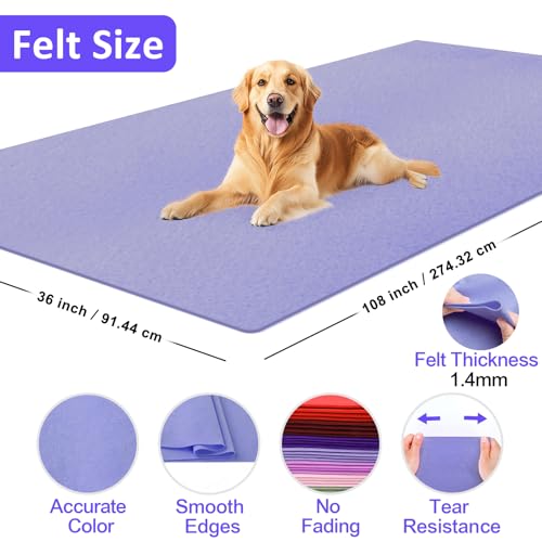 XSEINO Lavender Large Felt Fabric 108" X 36 "(3 Square Yards), 1.4 mm Thick Soft Felt Fabric Sheet for Crafts, Purple Series Colors Soft Nonwoven Fabric, Fit for Decoration, Sewing, DIY Crafts - color: Lavender
