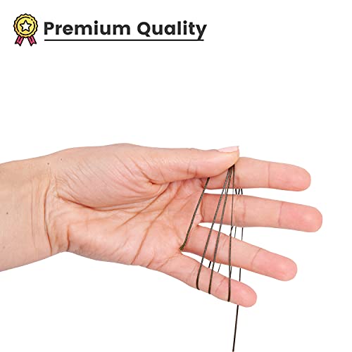 Waxed Thread, Strong Thread for Leather, Upholstery, Shoe, Bag, incl. Needle (Colour: Dark Green) - color: Dark Green
