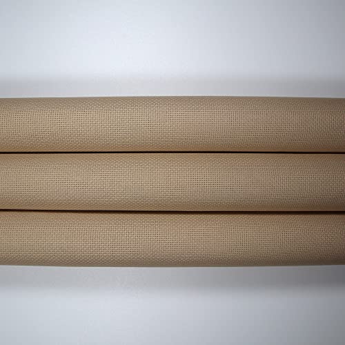 KCS 3 pc of 15" x 18" Counted Cross Stitch Cotton Aida Cloth Needlework Rolled Fabric Box,14CT,Khaki - color: Khaki, size: 14CT