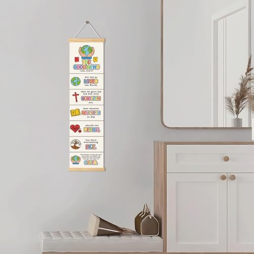 Christian Canvas Poster, The Good News John 3:16-17 Poster, Wall Decor Art, Bible Verse Decoration for Room, Farmhouse Home Church Decor, Family Hanging of Scripture and Words Decorations 03 - color: Style 3