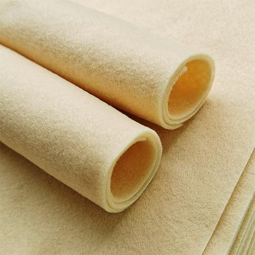 Jtnohx Soft Felt Fabric Flexible Craft Felt Sheets Beige 6" 20Pcs 1.4mm - color: Beige