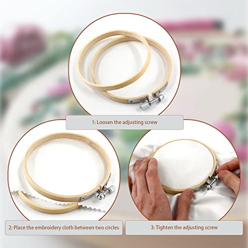 Piutouyar 6 Pieces 4Inch to 10Inch Embroidery Hoops Set, Cross Stitch Hoop