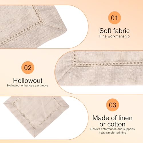 25pcs Linen Cocktail Napkins, Reusable Square Cocktail Napkins - color: Flaxen
