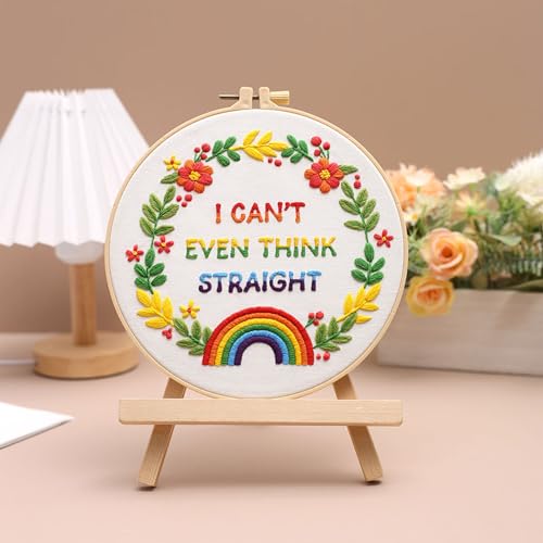 Louise Maelys LGBT Pride Embroidery Kit for Beginners Rainbow Craft - color: LGBT Flowers