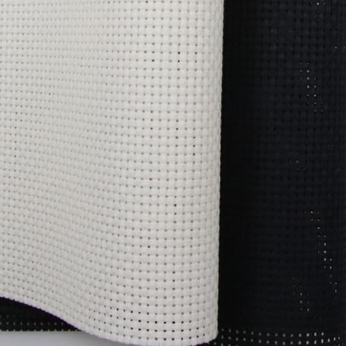 KCS 2 pc of 15" x 18"(38cmx45cm) 11 Count Cross Stitch Cotton Aida Cloth Needlework Fabric Box (Antique White+Black, 11CT) - color: Antique White+black, size: 11CT