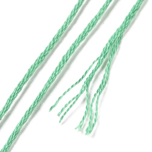 12 Skeins 12 Colors 6-Ply Polyester Embroidery Floss Cross Stitch Threads Gradient Color for Jewelry Making Bracelet Stitching Craft Supply 0.5mm,Green - color: 12 Skeins,green