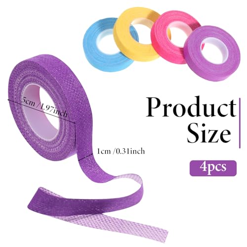 4 Rolls Thimble Tape, Adjustable Finger Protectors for Hand Embroidery Quilting Self-Adhesive Fabric Thimbles for Hand Sewing, Knitting Bandage for DIY Notions & Supplies