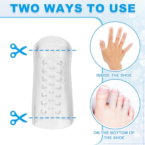 PATIKIL Gel Finger Cots 1.8"x0.94", 20 Pcs Silicone Finger Protector Support with Air Hole Breathable Finger Sleeve Cushions Thumb Protector Covers Fingertip Caps Gloves, Clear - color: Clear, size: 1 Count (Pack of 20)