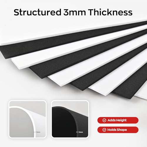 Poolin 3D Puff Embroidery Foam 3mm, 12x16 Inch, 10 Sheets, Black - color: 12"X16"( 10PCS Black)
