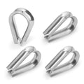 M4 Wire Rope Thimble, 304 Stainless Steel Thimble for 1/8-5/32 Inch Diameter Wire Rope, 4 Pieces - size: M4