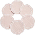 Linen Coasters for Drinks, Set of 6, 6 inch, Pink - color: 1247 - Pink, size: 6 inches