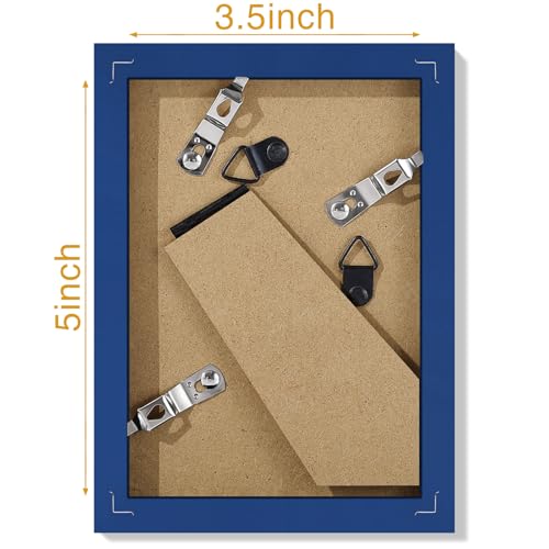 Vittanly 3.5x5 Picture Frame for Wall or Tabletop, Royal Blue - color: Royal Blue, size: 3.5x5