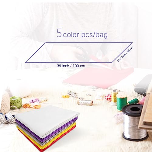 Jtnohx Large Soft Felt Sheets Felt Fabric for Crafts Valentine Color 5Pcs - color: Valentine Colors Series