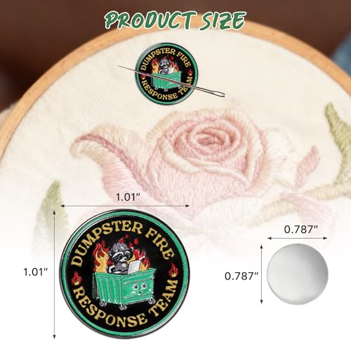 WUSUTE Funny Needle Minder for Cross Stitch, Dumpster Fire Response Team Needle Minder Magnet for Organizing, Embroidery Sewing Needle Holder Needlework Accessories - color: Black Dumpster Fire Response Team