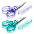 Beaditive Detail Craft Scissors Set (2 Pc.) Curved and Straight, Sharp, Compact | Sewing, Embroidery, Paper Cutting, Crafting | Stainless Steel | Protective Cover (Green) - color: Green