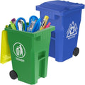 Wiosi Mini Trash Can/Recycle Bin Pencil Holder for Desks, Blue/Green - color: Blue-Green, size: 5"