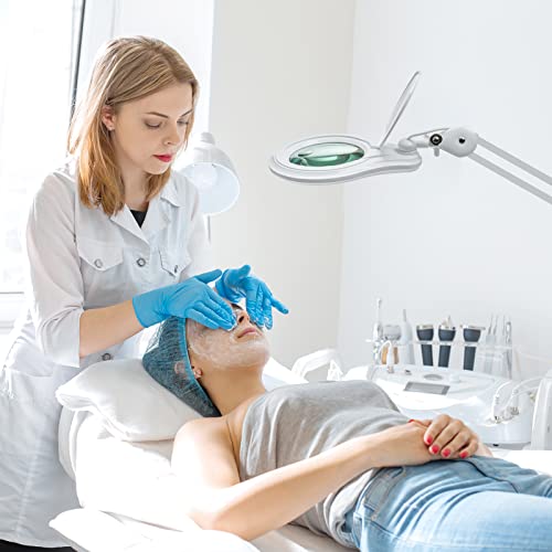 Bifocal LED Magnifying Lamp with Clamp, 14W 1200LM, White - color: White