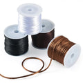 Elecrelive 40 Yards 2mm Nylon Satin Rattail Cords Silk Beading Threads - color: Black Brown
